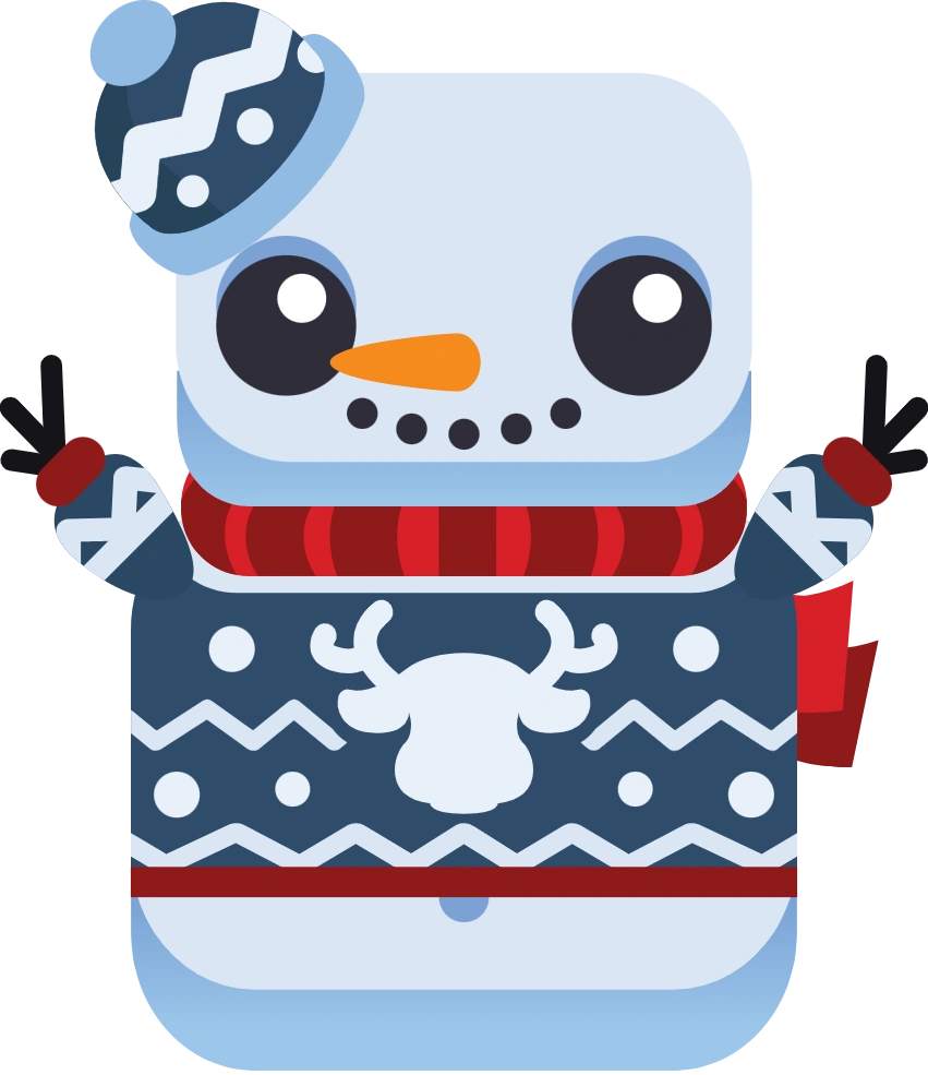 Blue Sweater Snowman Blook